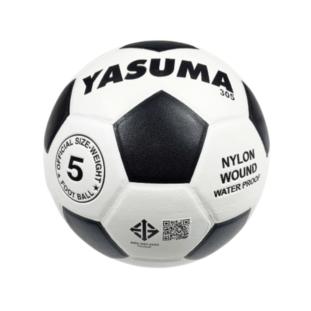 ฟุตบอล YASUMA หนังอัด PVC ทนปูน มีมอก. สีขาวดำ เบอร์ 5